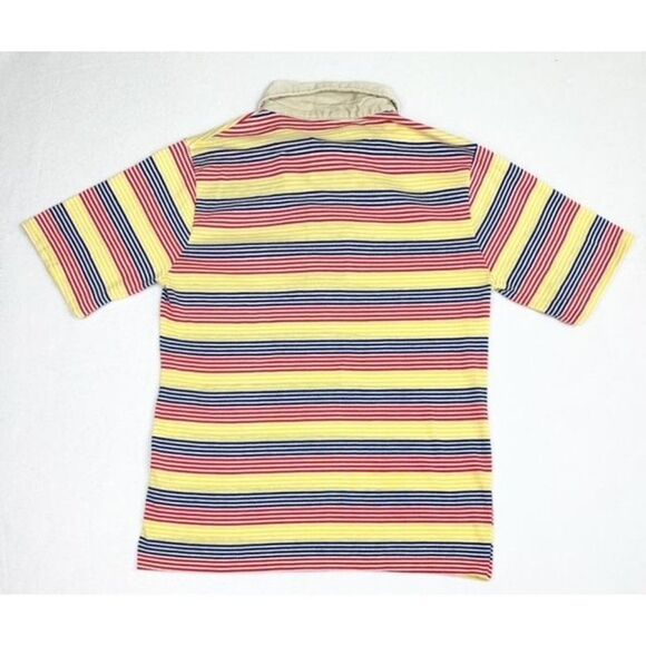 Vintage Javelin Stripe Rainbow Polo Shirt Yellow Red Blue Surf Skate - Picture 2 of 7